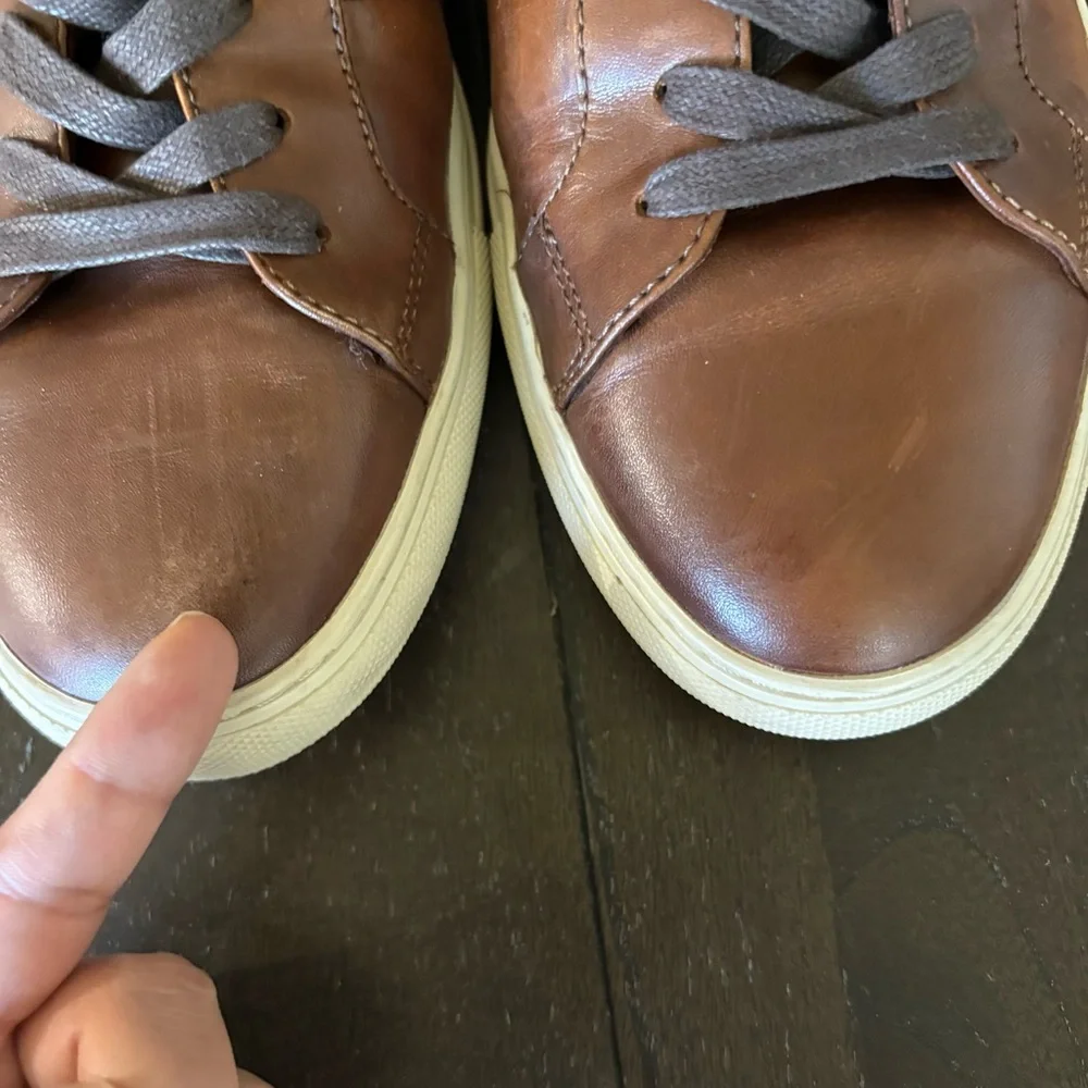 Nordstrom Brown Leather Casual Sneakers Shoes‎ Men’s Size 13 Neutral